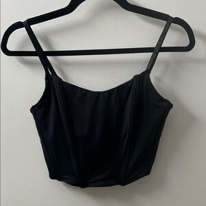 Steve Madden Black Cropped Corset Top